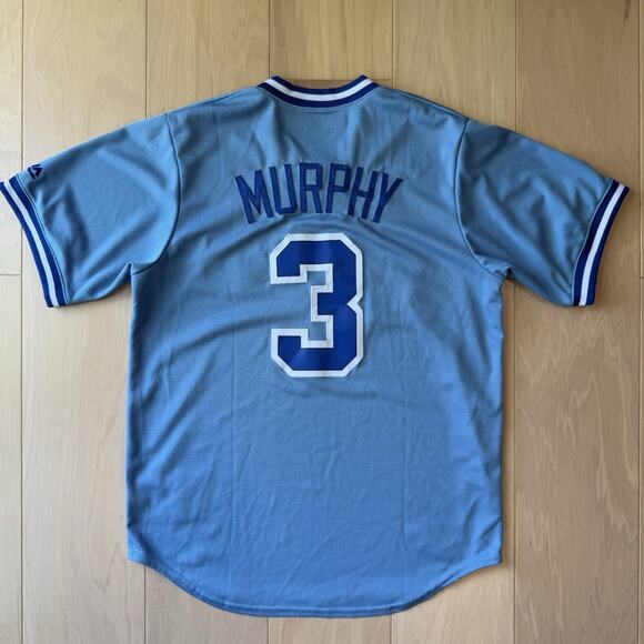 Dale Murphy Atlanta Braves Jersey Medium Blue Majestic Baseball MLB Sportswear - Picture 7 of 8